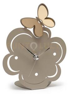 Orologio farfallina decorato sabbia in ferro 13x17cmh