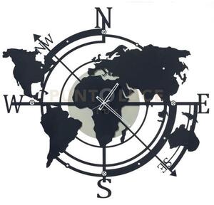 Orologio di design da parete planisfero grande avorio e nero