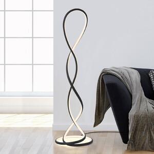 Paul Neuhaus Lampada da terra a LED Twist, dimmerabile, Nero, Soggiorno / Sala da pranzo, Alluminio, Moderno, Lampada LED da terra