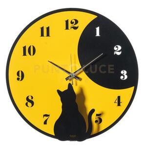 Orologio moon whiskers nero e giallo