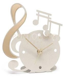 Orologio musica decorato avorio in ferro 13,5x15,5cmh