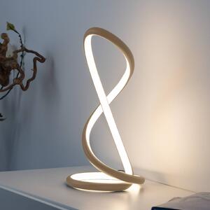 Paul Neuhaus Lampada da tavolo a LED Twist, dimmerabile, Crema / Ambra, Camera da letto, Alluminio, Moderno, Lampada da tavolo LED