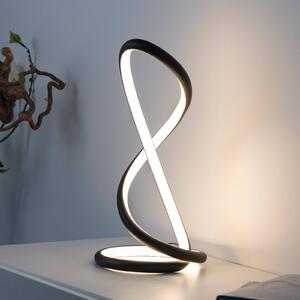 Paul Neuhaus Lampada da tavolo a LED Twist, dimmerabile, Nero, Camera da letto, Alluminio, Moderno, Lampada da tavolo LED