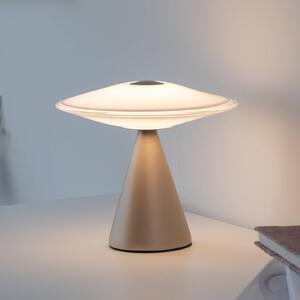 Paul Neuhaus Lampada da tavolo a LED Elipsa, dimmerabile, Bianco / Opale, Soggiorno / Sala da pranzo, Vetro, Lampada da tavolo LED