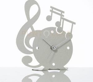 Orologio musica avorio in ferro e polimetilmetacrilato 13,5x15,5cmh
