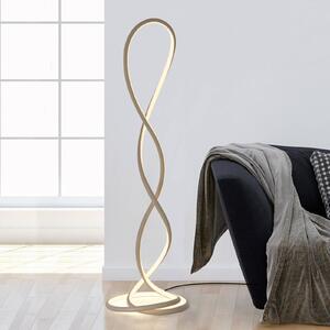 Paul Neuhaus Lampada da terra a LED Twist, dimmerabile, Crema / Ambra, Soggiorno / Sala da pranzo, Alluminio, Moderno, Lampada LED da terra
