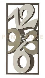 Orologio rettangolare da parete vision fango, avorio e sabbia 49x