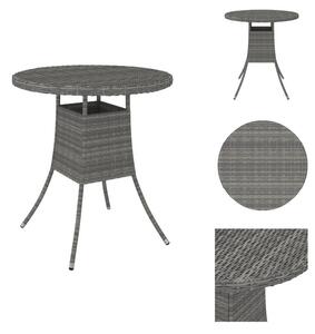 vidaXL Tavolino Giardino Forma Tamburo Grigio Polyrattan Massello