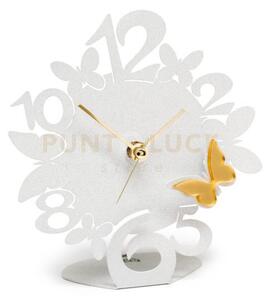 Orologio sciame farfalline decorato bianco in ferro e polimetilmeta