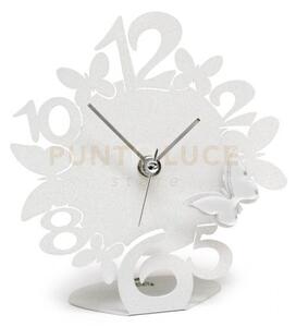 Orologio sciame farfalline decorato bianco in ferro e polimetilmeta
