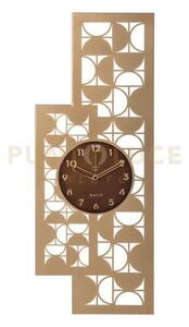 Orologio vogue oro laccato ,caramello industrial in ferro 34,5x90hcm