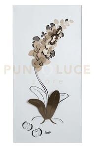 Pannello decorativo moderno orchidea bianco e bronzo