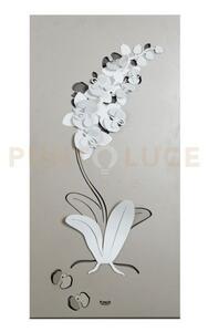 Pannello decorativo moderno orchidea sabbia e bianco