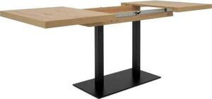 Tavolo da pranzo allungabile - ORLANDO - Rovere artigianale / nero - Da 6 a 10 persone - 120-200 x 75 x 80 cm