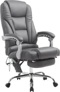 Sedia da ufficio con massaggio, sedia ergonomica, massaggio a 7 punti, inclinabile e regolabile | colore: grigio