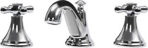 Miscelatore per lavabo ampio - 3 fori - Maniglie a croce - Aeratore a nido d'ape - Acqua calda/fredda - Attacco G1/2 - Argento