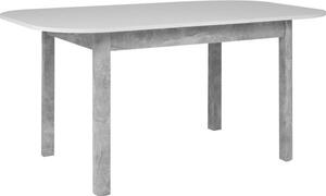 Tavolo da pranzo - KAYRI - Rettangolare - Cemento / Bianco - Da 4 a 6 persone - 120-160 x 76 x 90 cm