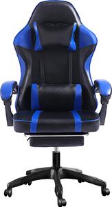 AIORBER Sedia da gioco, Girevole a 360°, Spina lombare regolabile, Morbida e confortevole, Ergonomica, Sedia da ufficio, Per camera da letto, Ufficio, 65x65x123cm, Blu