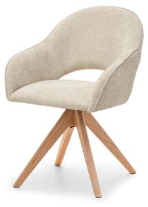 Sedia da pranzo girevole ACANTHA - crema / rovere