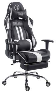 Sedia da ufficio da corsa Limit V2 in Pelle finta con poggiapiedi bianco/nero