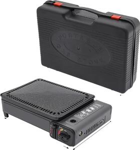 Barbecue a gas, design portatile, impostazioni di temperatura regolabili, nero