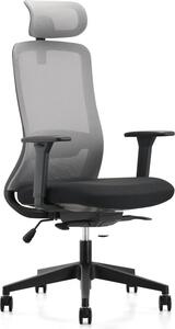 Sedia da ufficio Casa Dolce MOLINA, grigio e nero, 71x68x110-120 cm, girevole e regolabile in altezza, tessuto e rete, braccioli regolabili