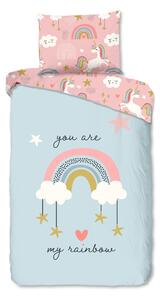Set copripiumino e federa da bambini blu/rosa in cotone per letto singolo 140x200 cm Suus – Good Morning