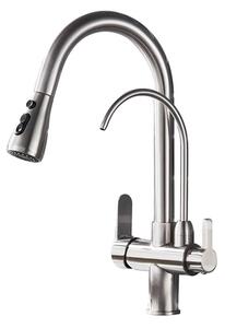 Rubinetto da cucina con sensore a sfioramento, Design estraibile, Comodità della doppia maniglia, Senza sensore Spazzolato