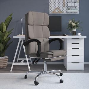 The Living Store Sedia da ufficio con funzione reclinabile Tessuto Taupe