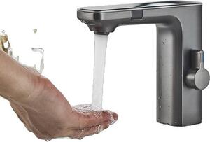Rubinetto per lavabo da bagno, doppio sensore intelligente, miscelatore acqua calda-fredda
