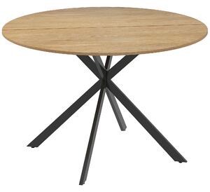 HOMCOM Tavolo da Pranzo Rotondo Stile Industriale con Gambe a Croce in Acciaio, Ø120x75 cm, Colore Quercia | Aosom Italy