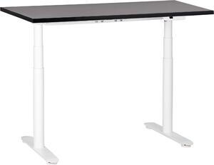 BELIANI Scrivania regolabile in altezza piano nero struttura in acciaio bianco 120 x 72 cm regolazione elettrica in altezza ufficio moderno