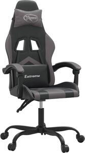 Sedia da Gaming Girevole Nera e Grigia in Pelle finta
