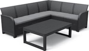Mobili da giardino ALLIBERT SanRemo Lyon per 6 persone, nero/grigio