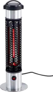 BELIANI Stufa radiante corta elettrica nera con alluminio argento 800 watt accessori da balcone moderni