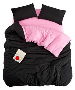 Set copripiumino e federa nero/rosa per letto singolo o esteso con lenzuolo incluso/3 pezzi 160x220 cm Classic – Mila Home
