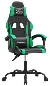 VidaXL Sedia da gioco girevole in Pelle finta nera e verde