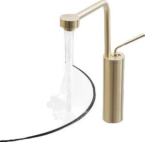 Rubinetto per lavabo, struttura in ottone, altezza 32,5 cm, montaggio a parete, rotazione a 360°, temperatura regolabile