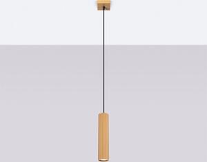 Lampada a sospensione in alluminio GU10 L: 8 cm H: max. 118 cm in oro Moderno