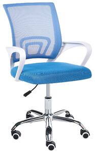 BELIANI Sedia da ufficio blu in tessuto a rete sedile girevole regolabile schienale ergonomico per computer stile moderno ufficio stanza di lavoro