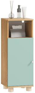 HOMCOM Mobile da bagno, mobiletto portaoggetti stretto con armadio a porta e vano aperto, 30x30x80cm, verde | Aosom Italy