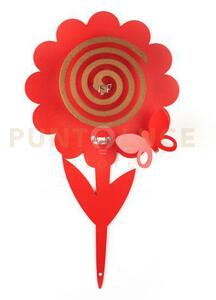 Confezione di 4 porta zampironi da vaso girasole rosso