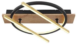Plafoniera LED, effetto legno, orientabile e inclinabile, 3 modalità di illuminazione, D 40 cm