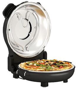 Forno per Pizza Elettrico 1200W con Finestra Trasparente Timer e Regolazione della Temperatura Nero