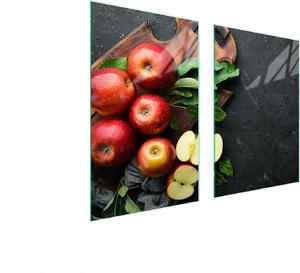 Piatto Di Protezione In Vetro Per Cucina 65X52 Mele