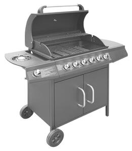 Barbecue e Griglia a Gas 6+1 Fornelli Nero