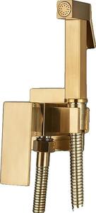 Rubinetto per bidet, comando monocomando, design per montaggio a parete, oro spazzolato