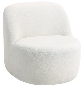 Poltrona per Salotto con Schienale Ergonomico 73x82x71 cm in Tessuto Sherpa Bianco Crema