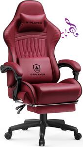 GTPLAYER Sedia da gioco ACE PRO, sedia da ufficio ergonomica con braccioli inclinabili e poggiapiedi, altoparlante Hi-Fi, atmosfera sonora impressionante, rosso