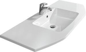 Lavabo >Abelica I< in mineralmarmo bianco - 112x2x48cm (LxAxP)